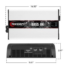 Taramps BASS 8K 1 Ohm 8000 Watts RMS Class D Full Range Mono Car Amplifier