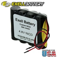 Exell 4.8V Custom NiCd 1000mAh Battery Pack w/ 5″ AWG Bare Wire Leads