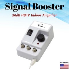 36dB HDTV Antenna Amplifier Signal Booster Channel Boost Range Extender Indoor