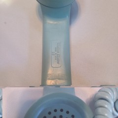Light Blue Rotary Dial Desk Phone by Bell Systems Western Electric 1971 USA 500