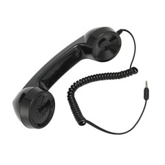 Retro Phone Handset Radiation-Proof Receiver For Mobile/PC (Black)