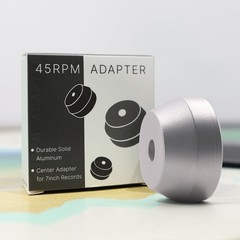 Silver 45 Record Adapter 7 Inch Vinyl Insert Player Turntable Solid Aluminum