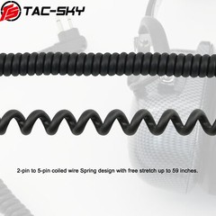 TS 2 PIN to 5 Pin Cord Cable Compatible with Motorol Radios 2-Pin GP2000/GP2100