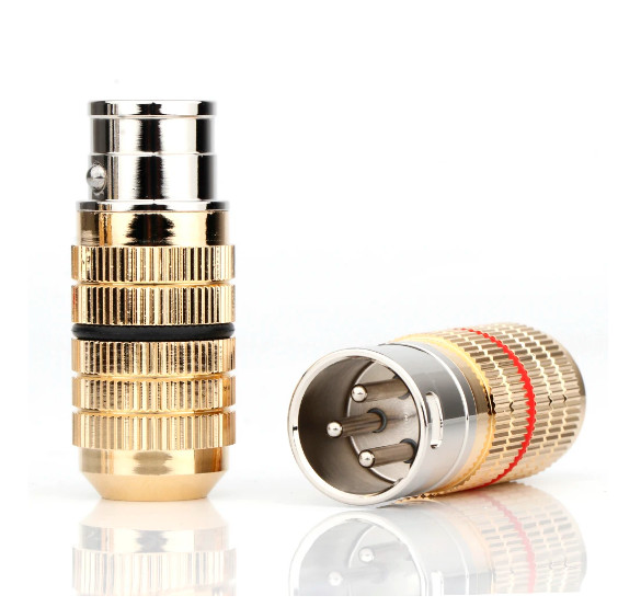 2/4 pcs 3pin Rhodium Plated Male/Female XLR Plug Audio Balanced Cable Connector