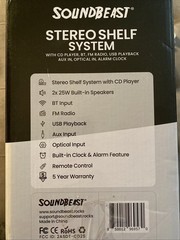 SoundBeast Stereo Shelf System CD Player, Bluetooth, FM Radio, USB Playback, Aux