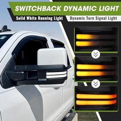 Towing Mirrors for Chevy Silverado/GMC Sierra 1500 Painted White (code:8624)