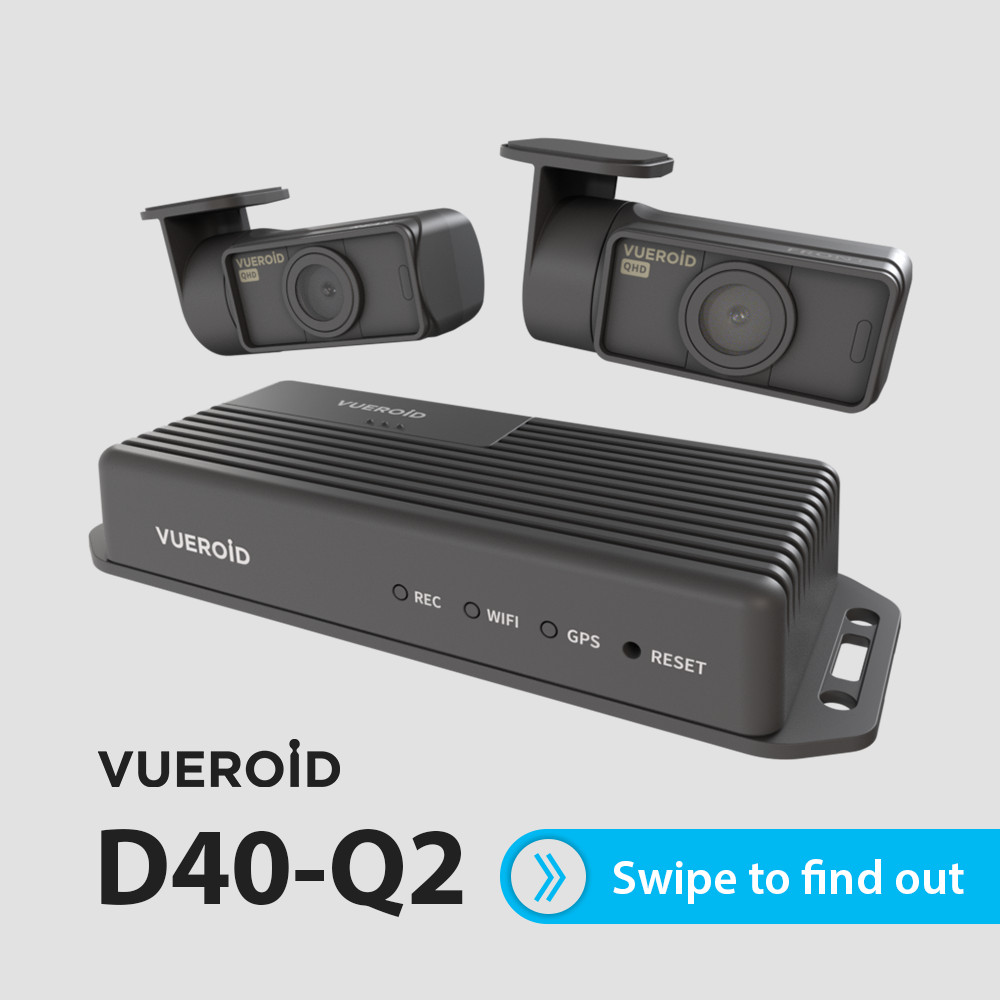 Vueroid D40-Q2 Hidable 2 Channel Dashcam |GPS|Night Vision|Parking Mode (64GB)