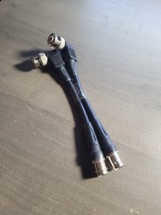 RG59U Siamese Cable 6 inches’ BNC Male to BNC Female. X2.