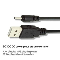 USB To DC 2.0mm Cable 2.0 A Type Male X 0.6mm 5V DC Power Charger Cord Wire