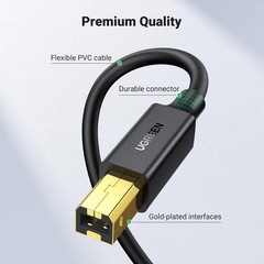 UGREEN USB Printer Cable – USB A to B Cable, 5 FT/1.5M High-Speed USB 2.0 Cable