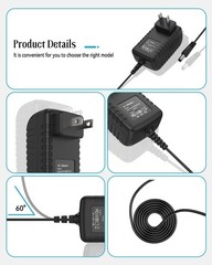 24V 1A AC/DC Switching Power Supply Adapter with 5.5×2.1mm & 2.5mm Adapter Plugs