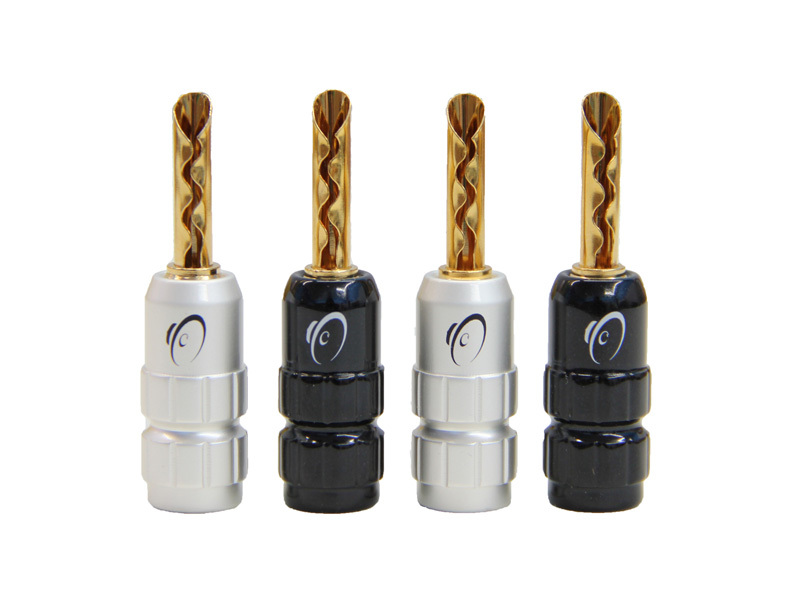 KnuKonceptz BFA Style Banana Plugs Accept 8 to 16 Gauge Speaker Wire Pack of 4