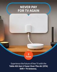Tablo TV 4th Gen 2-Tuner Over-The-Air OTA DVR 35-Mile Indoor TV Antenna – Wa…