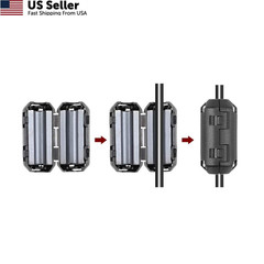 uxcell 3.5-5mm Ferrite Cores Ring Clip-On RFI EMI Noise 3.5-5mm, Black