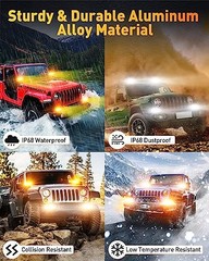 6in LED Light Bar, 50W 2300LM Lens Spot Lights, LED Fog Lights – White&Amber