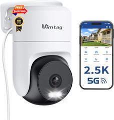 VIMTAG Pan/Tilt Outdoor Security Camera, 2.5K 4MP WiFi White&Black,4MP,1Pack