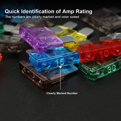 Car Fuses Assortment Kit Blade-Type Automotive Fuses Standard & Mini Size Fuses