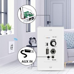 Herdio 5.25″ 300W Home Store In Ceiling Speakers+Wall Mount Bluetooth Amplifier