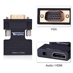 HDMI Female to VGA Male Video Adapter HD 1080p Audio Converter for Laptop PC DVD