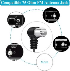 Indoor FM Radio Antenna With 4 Adapters, 75 Ohm for Home Stereo Receivers