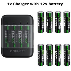 4/8/12/16x 1.5V 3600mWh AA Lithium Rechargeable Batteries + Charging Storage Box