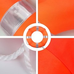 Lifebuoy Set 20Inch Life Preserver Ring and Water Floating Lifesaving Rope 98…