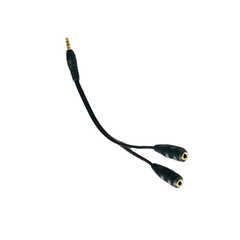 3.5mm AUX Audio Mic Splitter 1 Male to 2 Female Gold Plated Headphone Cable