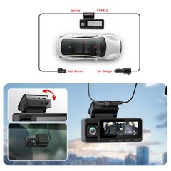 REDTIGER A3 3 Channel Dash Camera With 128GB+32GB Card 2.5K+1080P+1080P IRCamera