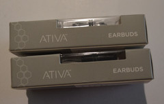 ATIVA Earbuds Braided Cable with 3.5 Plug Lot of 2 New