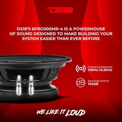 DS18 6.5″ Professional Mid-Range Loudspeaker High Sensitivity 150W RMS 4-Ohm