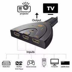 2FT-4K HDMI 2.0 Cable Auto Switch Switcher Splitter Adapter 3 In-1 Out Device