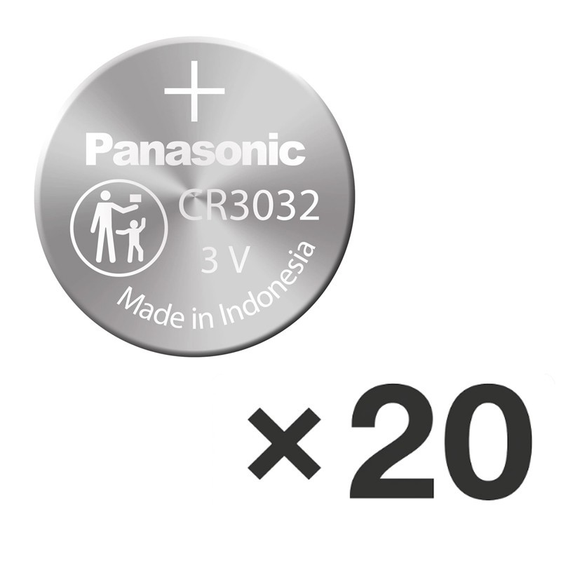 20 x Panasonic CR3032 3V Lithium Coin Cell Battery – Made in Indonesia