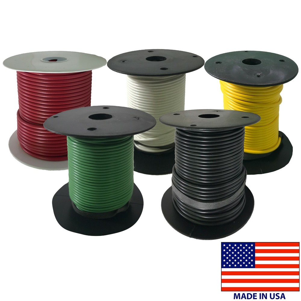 Marine Primary Tinned Copper Wire 12 Gauge 25 100 & 500 FT Lot 12 Colors – USA