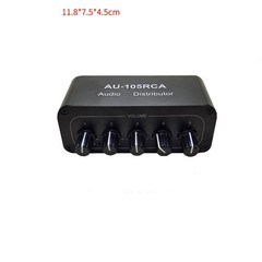 1-in-5 Out RCA Audio Splitter Stereo AV Signal Distributor for Multiple Speakers