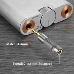 Geekria 4.4mm Male to 3.5mm Female Balanced Gold-Plated Adapter