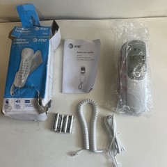 AT&T TR1909 Trimline Corded Telephone 13-Number Memory Wall-Mountable – White