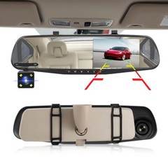 1080P HD Rearview Mirror Car DVR Dual Dash Cam Camera Front Rear Video Recorder