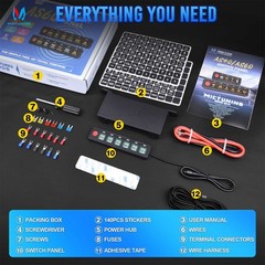 AS-60 6 Gang Switch Panel Light Multifunction Toggle Strobe Circuit Control Box