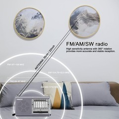 XHDATA D219 Radio Portable AM FM Small Battery Operated Radio w/ Great Reception