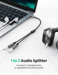 Headphone Splitter 3.5Mm Aux Splitter 2 Female to 1 Male Audio Y Stereo Dual Hea