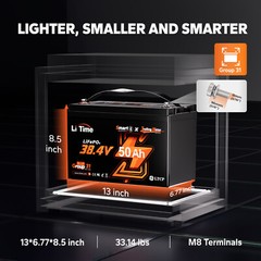 LiTime 36V 50Ah Bluetooth Group31 LiFePO4 Battery for Trolling Motor-refurbished