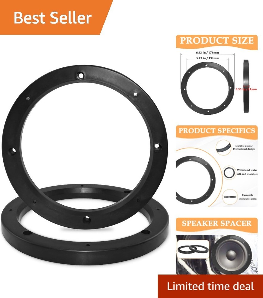 Durable 6.5-inch Speaker Ring Mounts – Professional ABS Spacers for Car Audio