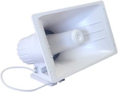 PA Power Horn Speaker (White) 100 Watt Indoor/Outdoor 80 Watt W/Bluetooth Audio