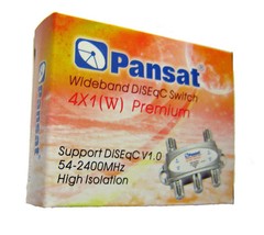 Lot of 3 Pansat 4×1 DiSEqC 1.0 Model 4x1W Premium Wideband Satellite Switch FTA