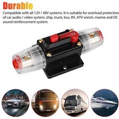 Breaker Inline 20-300A Circuit Stereo AMP Fuse For Car Audio RV Marine Reset