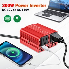 300W Car Van 12V to 110V 120V Power Inverter Converter Charge Phone Laptop Trip