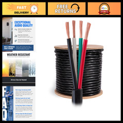 14 Gauge Speaker Wire 250ft – Indoor/Outdoor, Direct Burial, Waterproof, UV Resi