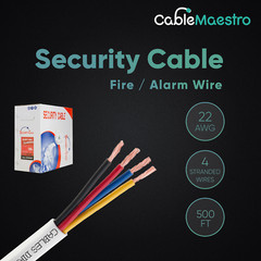 500FT Security / Fire Wire Alarm Burglar 22/4 AWG Cable Stranded Cable White