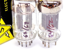 Nice Tested Pair of Early 1950’s Sylvania 12AX7/ECC83 Black Plates Vacuum Tubes
