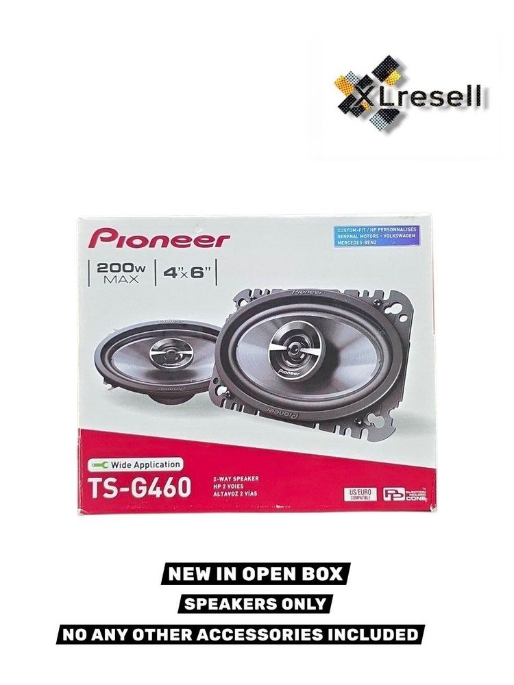 Pioneer – 4″ x 6″ 2-way Coaxial Speakers (Pair) – Black Model: TS-G460